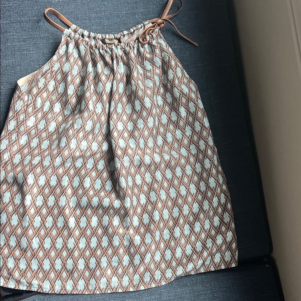 Silk Brown and Blue Camisole top